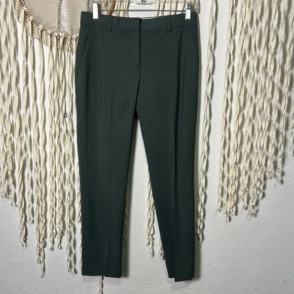 Theory Treeca 2 Wool Blend Trouser in Green Gray Size 0 - Picture 1 of 14